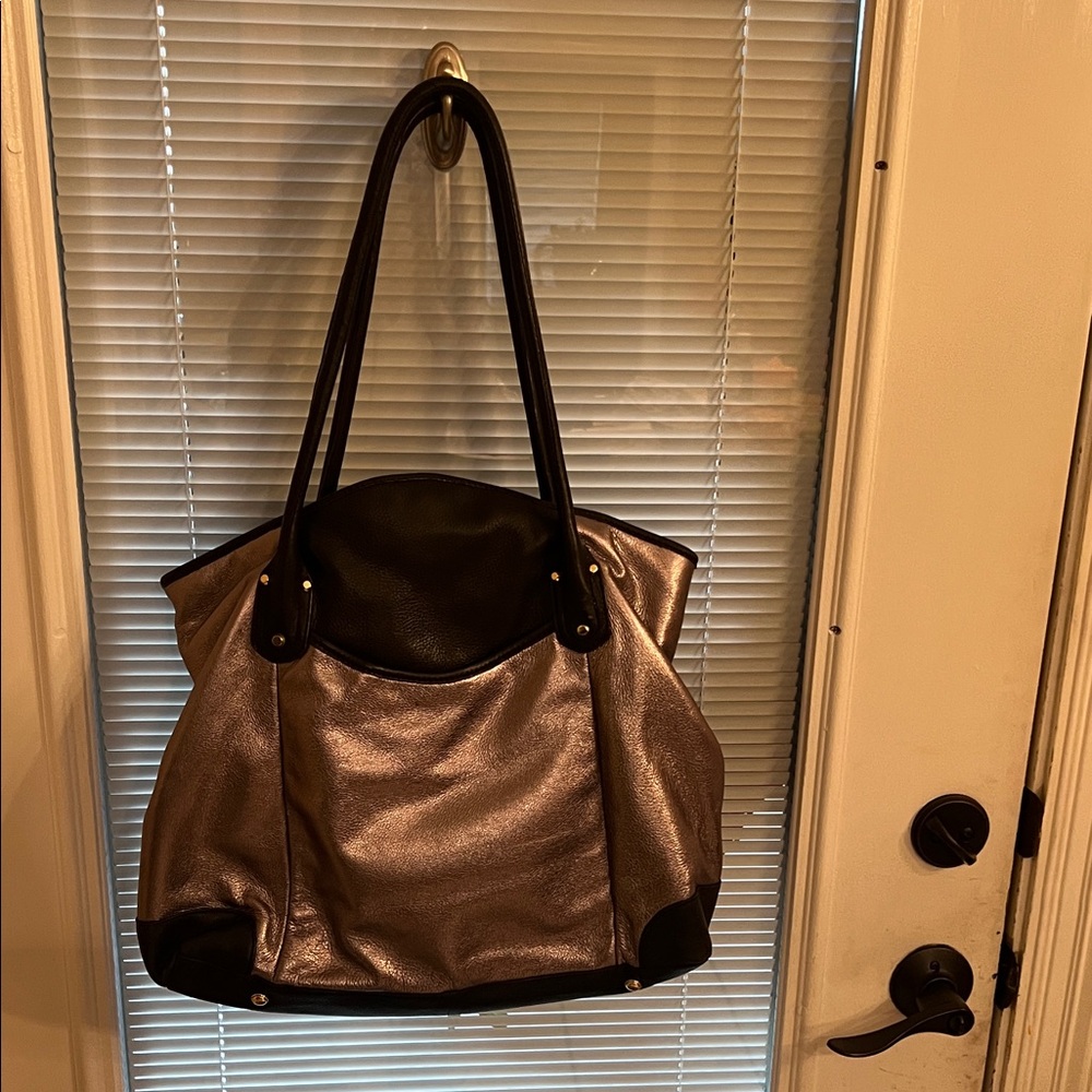 B. Makowsky Stylish Black and Silver Women's Bag - Picture 3 of 6
